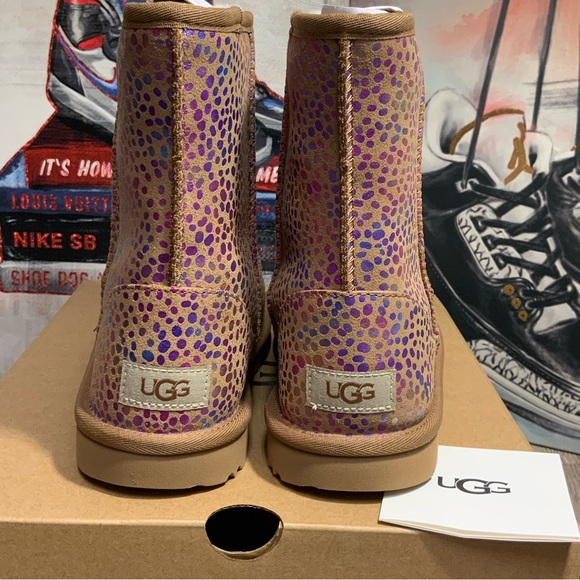 NEW UGG Classic II Spots Boots Chestnut Sparkle Suede SIZE 5Y/6.5W - Picture 5 of 12